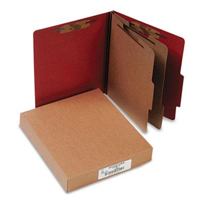 Acco 6 Section Letter Pressboard 25 Point Classification Folders Earth Red 10Box