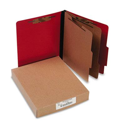 Acco 6 Section Letter Presstex 20 Point Classification Folders Executive Red 10Box