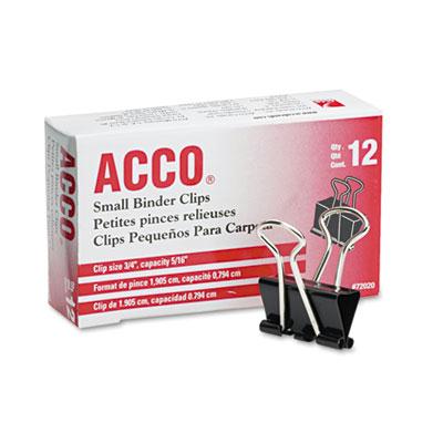 Acco 516 Capacity Steel Wire Small Binder Clips 12Box