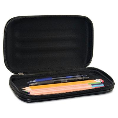Advantus Large Soft Sided Pencil Case with Zipper Closure Black