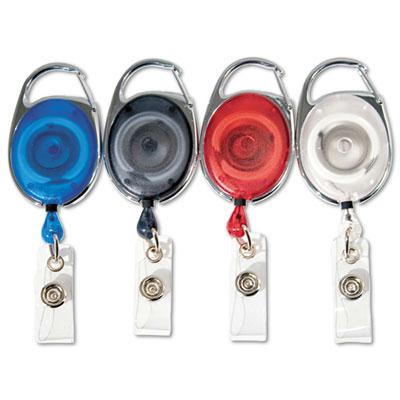 Advantus 30 Carabiner Style Retractable ID Card Reel Assorted Colors 20Pack