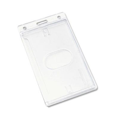 Advantus 3 38 x 2 18 Frosted Rigid Badge Holder Clear 25Box