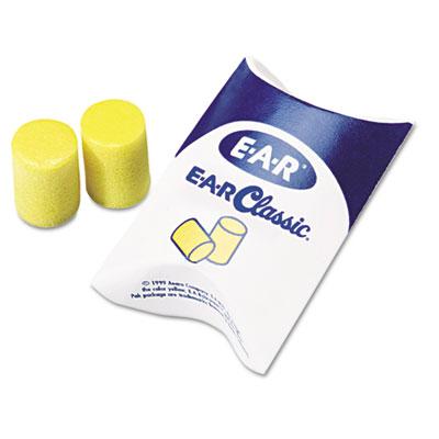 3M EAR Classic Uncorded PVC Foam Earplug Pillow Paks Yellow 200 Pairs
