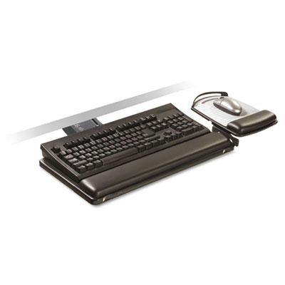 3M 23 Track SitStand Adjustable Keyboard Tray with Platform Black