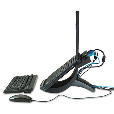 3M 9 12 H Vertical Notebook Computer Riser with Cable Management Black