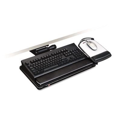 3M 23 Track Adjustable Keyboard Tray with Platform Black