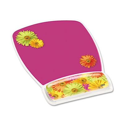 3M 9 18 x 6 34 Fun Design Clear Gel Mouse Pad Wrist Rest Daisy Design