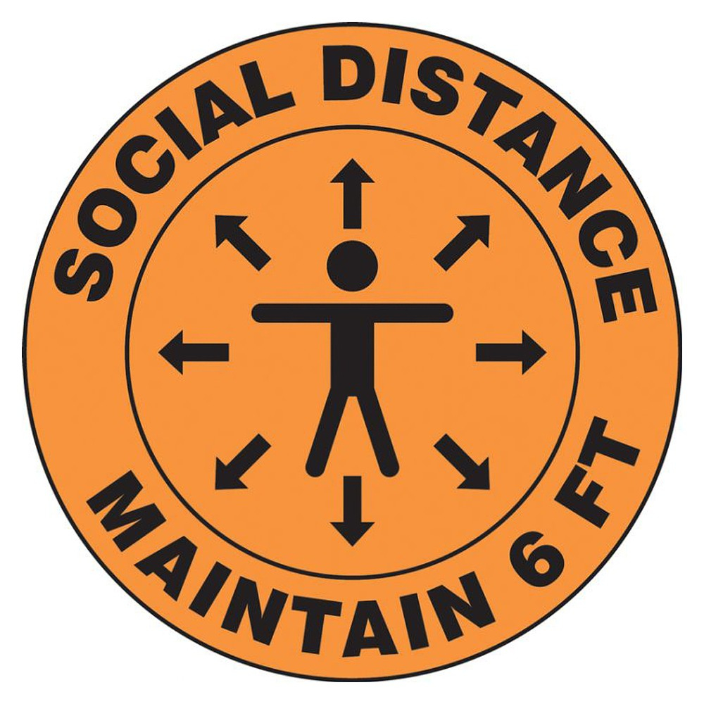 Accuform Slip Gard 12 Social Distancing Person Floor Sign Decal