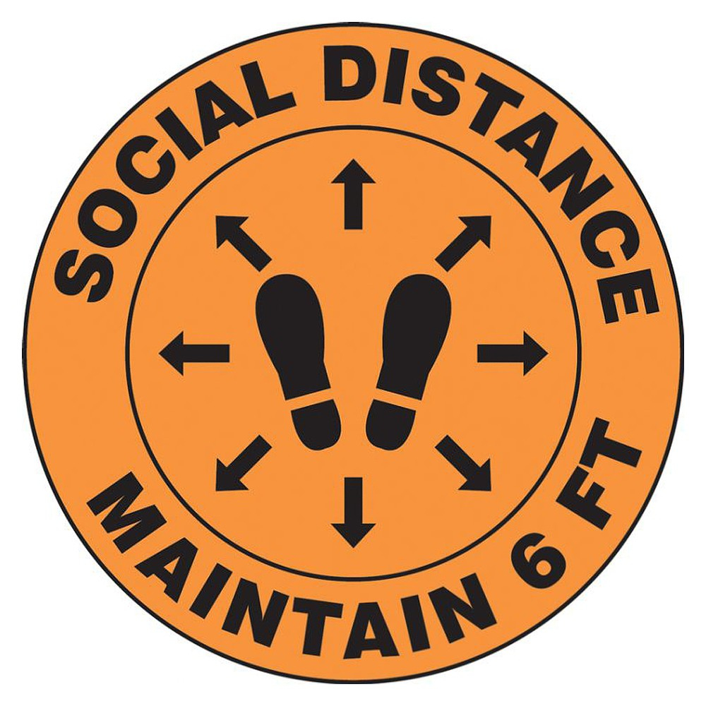 Accuform Slip Gard 12 Social Distancing Footprint Floor Sign Decal