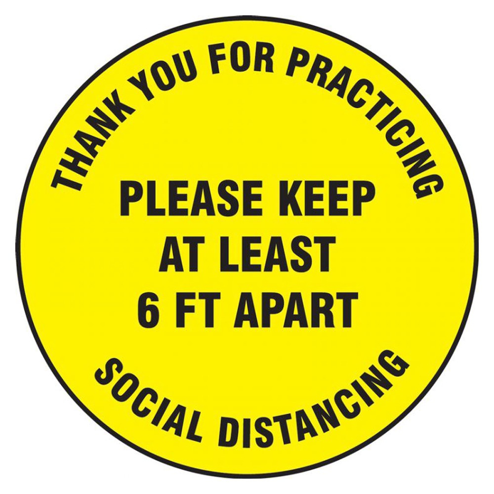 Accuform Slip Gard 12 Social Distancing Floor Sign Decal