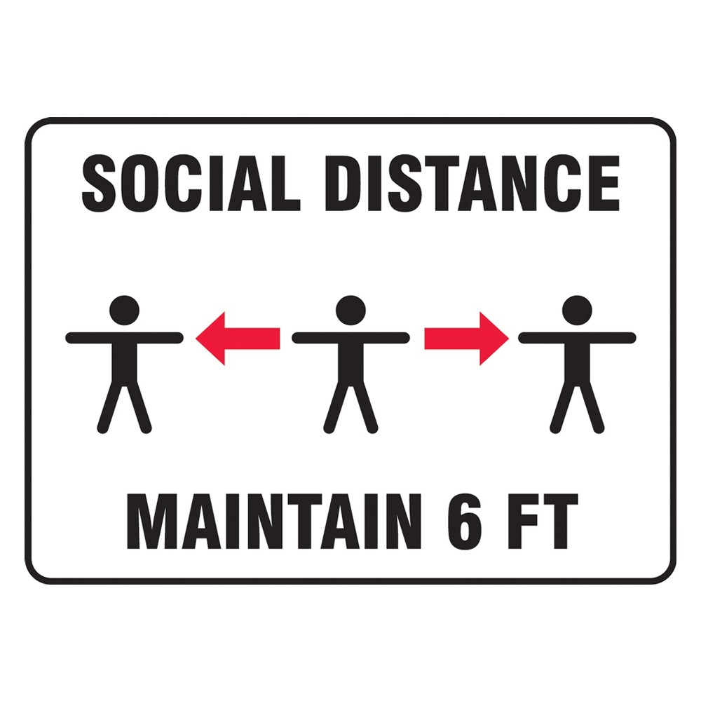 Accuform 7 x 10 Adhesive Vinyl Social Distancing Safety Sign