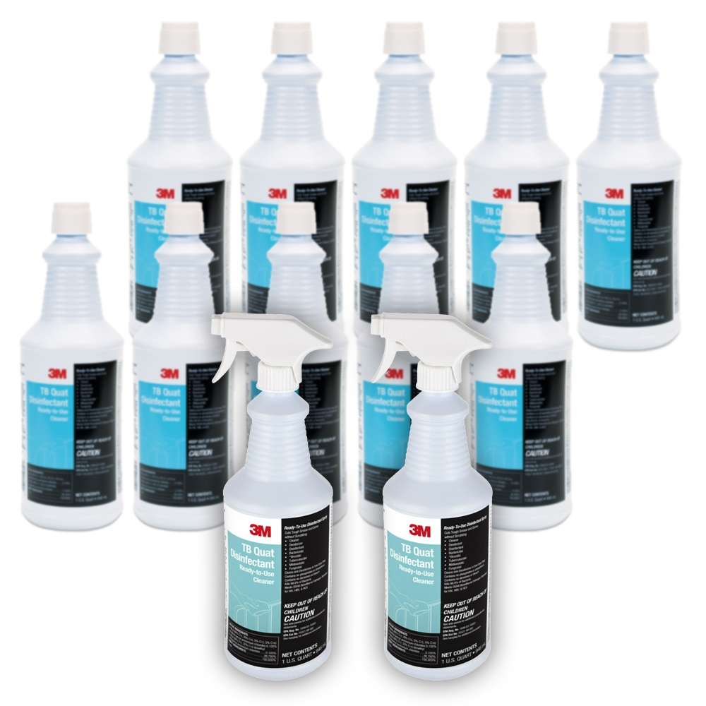 3M Quat Disinfectant Spray Cleaner Ready to Use 32 oz Bottle 12 Pack Case