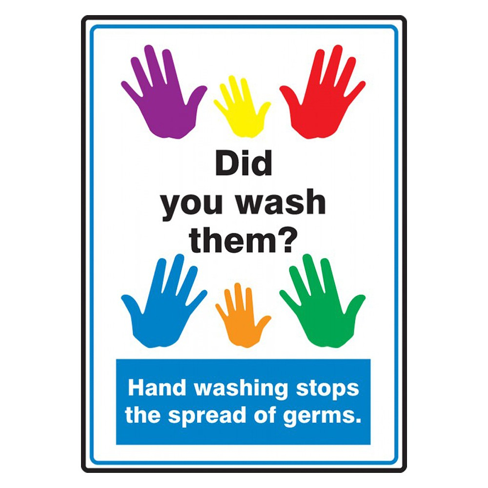 Accuform 14 x 10 Adhesive Vinyl Hand Washing School Safety Sign