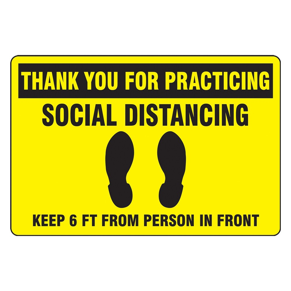 Accuform Slip Gard 12 x 18 Social Distancing Floor Sign Decal