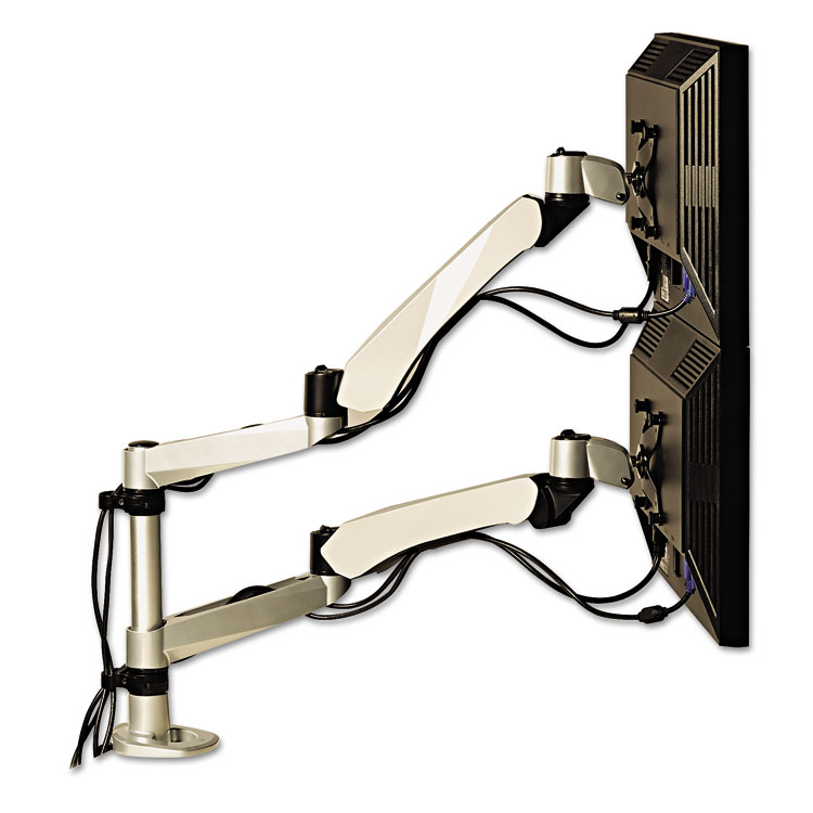 3M Dual Monitor Arm Desk Mount For Monitors Up To 30 Silver